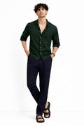 Dark Green Shirt & Navy Pant Set